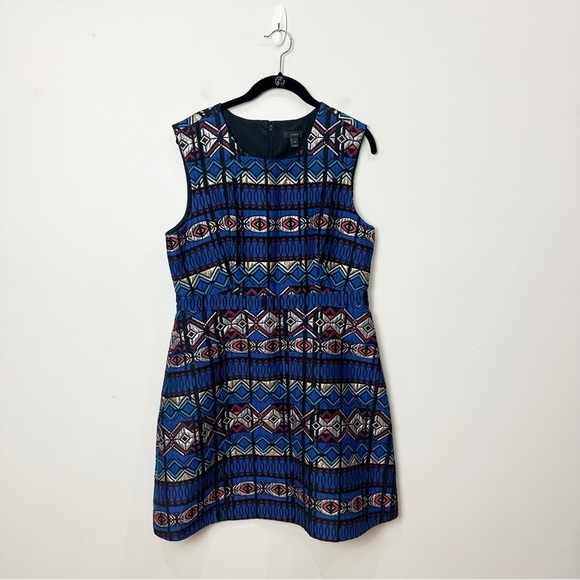 J. Crew  Blue Metallic Sleeveless Dress - Picture 2 of 8
